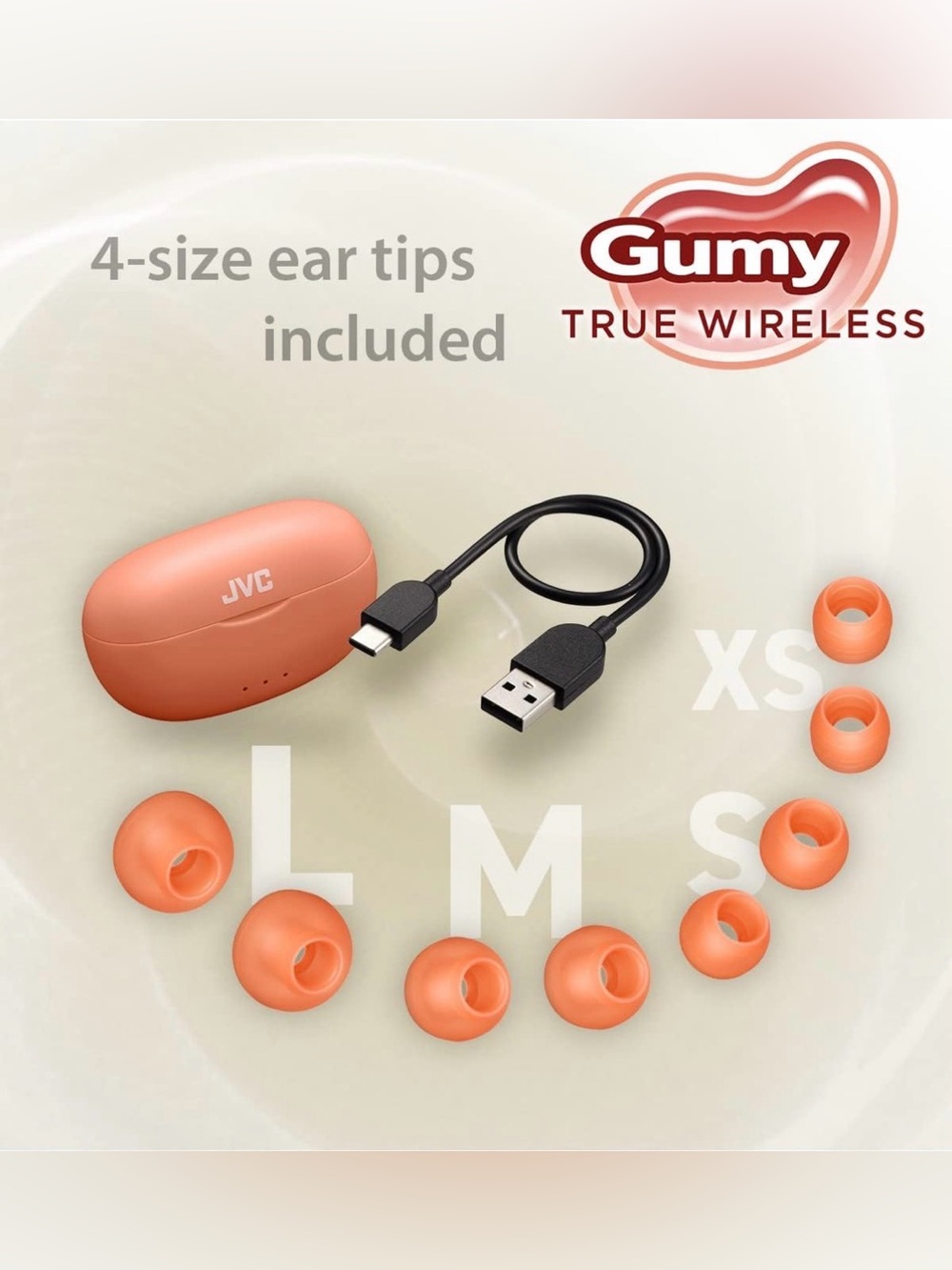 JVC Gumy True Wireless Earbuds - Coral Pink - Picture 5 of 6